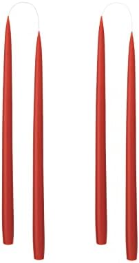 Kunstindustrien® Taper Candles – Set of 4, 13.8" – Made in Denmark, Long Burning Candles 15h, Unscented & Smokeless Candlesticks – Elegant Tall Candles for Weddings, Dinners & Home Decor (Rust) by KUNSTINDUSTRIEN