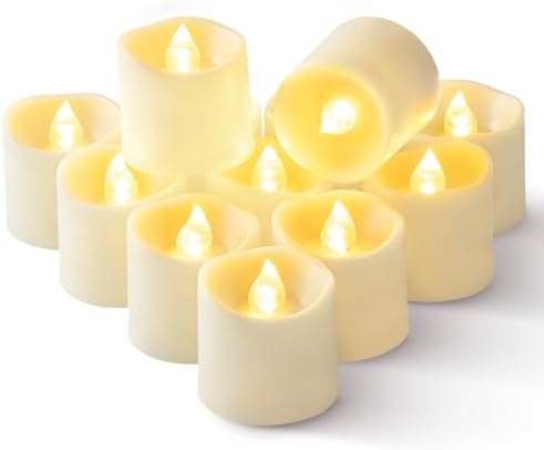 Homemory 6H Timer Ivory Flameless LED Votive Tealights, 12 Pack by Homemory