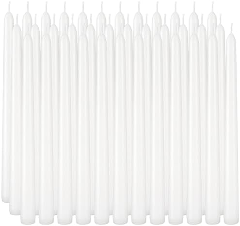 36 Pack White Taper Candles 10 Inch - Premium Unscented Dripless & Smokeless Long-Burning Candles for Wedding Decor, Fine Dining, Candelabras, Romantic Dinner, and Elegant Home Decor - Image 2