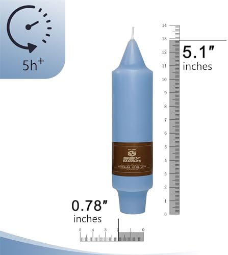 Small Candlesticks Short Taper Candle,5inches Grey Blue Candle Sticks Dripless Tapered Candles for Home Decor Weddings Festive Party Holiday,7D-GB - Image 4