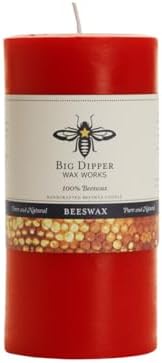 Big Dipper Wax Works 100% Beeswax Pillar Candle, 3 x 6 in, Pumpkin by BigDipperWaxWorks