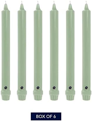 Colonial Candle Unscented Taper Candle, Classic Collection, Green, 10 in, Pack of 6 Candlesticks - Up to 8 Hours Burn - Image 2