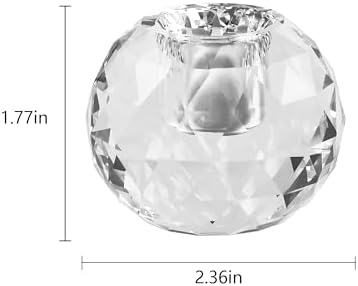 Kitcom Crystal Taper Candle Holders Multiple Faceted Designed Hand Cut Crystal Holders Wedding Banquet Decorations for Home W2.4xH1.8Inches Pack of 2, Comes with Gift Box - Image 2