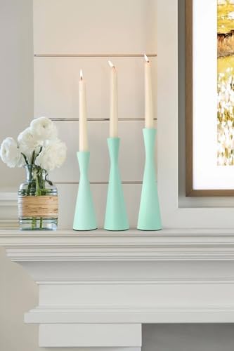 Vixdonos Taper Candle Holders Metal Candlestick Holders Set of 3 Table Mantel Decorative Candle Stand for Dinning,Party，Wedding,Home Decor(Light Green) - Image 7