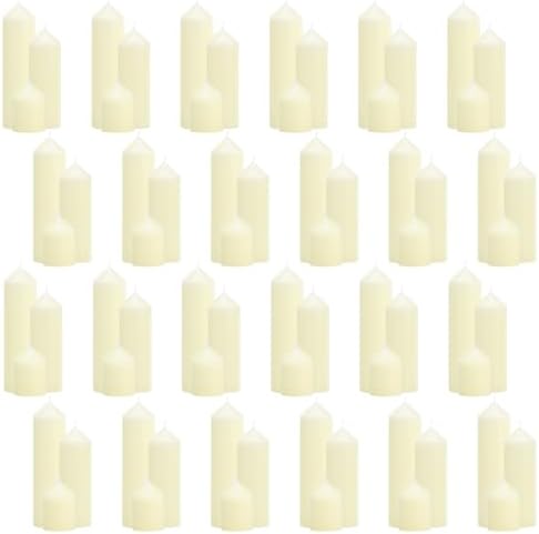 72 Pcs Ivory Pillar Candles Bulk Set，3 Different Lengths 2 x 3/6/8 Inch (24 Each)，Hurricane Candles，Dripless Unscented Smokeless，Gives You a Better Atmosphere When Organizing an Event Party. by Trxvxo