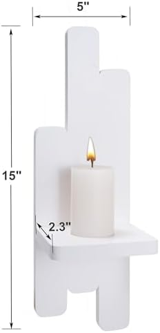 Yorkmills Wall Candle Sconces Set of Two, White Wall Sconce Candle Holder - Image 2