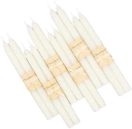 Set of 12 Beeswax White Taper Candles, 10 Inch Smokeless Dripless, Uncented Long Candles Perfect for Household, Wedding, Party, and Home Décor Home Gift Ideas - Image 2