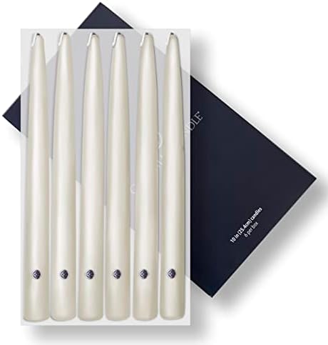Colonial Candle Unscented Taper Candle, Handipt Collection, Ivory, 10 in, Pack of 6 Candlesticks - Up to 8 Hours Burn by ColonialCandle