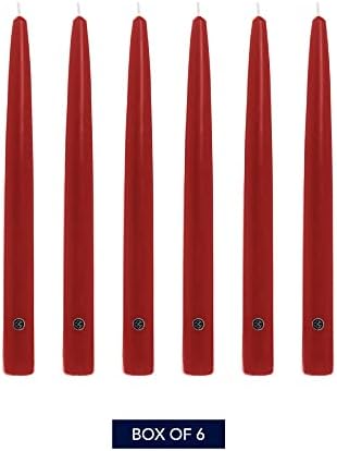 Colonial Candle Unscented Taper Candle, Handipt Collection, Red, 10 in, Pack of 6 Candlesticks - Up to 8 Hours Burn - Image 2