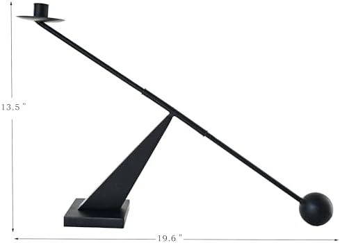 Black Metal Modern Candle Holder Candlestick Holders Decorative Candle Stand, Tapered Candle Holders Home Decoration 19 inch - Image 2