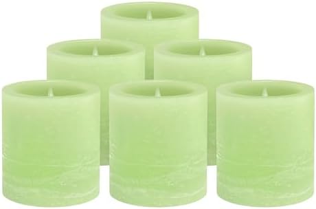 FURORA LIGHTING Green Marble Real Wax Votive LED Candles, 6-Pack by FuroraLIGHTING