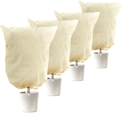 Plant Frost Protection Cover, 4 Pack 32" x 39" Zipper & Drawstring by LCGOD