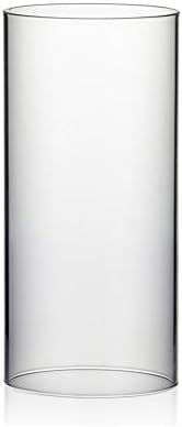 WGVI Hurricane Candle Holder Sleeve, Wide 4.7", Height 10", Clear Glass Cylinder Candleholder, Chimney Tube, Open Ended Candle Shade, 6 Pieces Bulk by WGVInternational-OpusGlassware