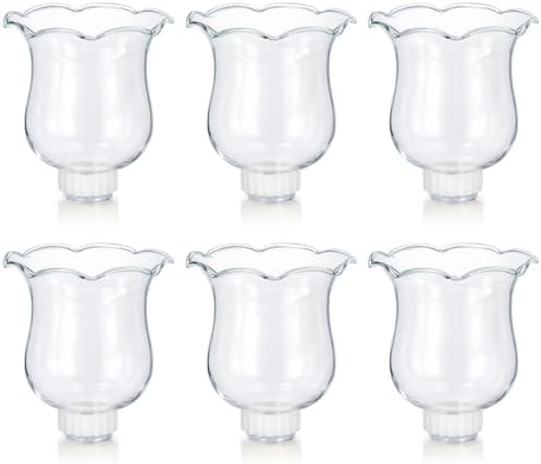 AceOrbit 6 Pack 3.27" Tall Candle Holder Glass Votive Holders with Peg Silicone Bases Glass Candle Cups for Tealights, LED Candles Religious Ceremonies for Weddings Home Church Holiday Decor (Classic) by Unknown