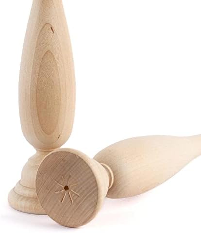 Unfinished Natural Wood Candle Sticks Set by Factory Direct Craft - Set of 2 Wooden Candle Holders for DIY Crafts and Decorating Made in USA (Sizes 11" H) - Image 2