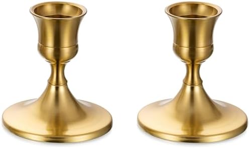 Sziqiqi Gold Candlestick Candle Holders, Set of 2 by SZIQIQI