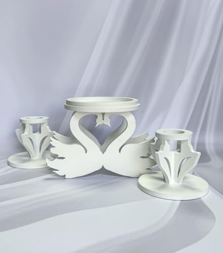 Wooden Unity Candle Holder – Solid Triple Candle Stand – Handcrafted from Natural Wood – Painted in Safe Premium White Finish – Fits 2 Taper (0.80”) & 1 Pillar Candle (3”) - Image 6