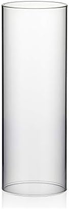WGVI Hurricane Candle Holder Sleeve, Wide 3.5", Height 10", Clear Glass Cylinder Candleholder, Chimney Tube, Open Ended Candle Shade, 24 Pieces Bulk by WGVInternational-OpusGlassware