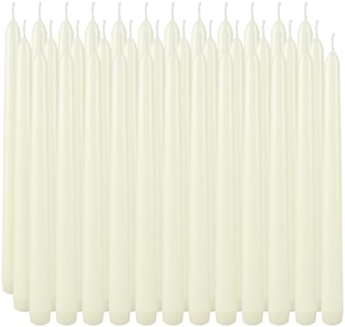 36 Pack Ivory Taper Candles 10 inch(H) Dripless, Smokeless & Unscented - Long Burning Time - Hand Poured Tall Candlesticks - Ideal for Restaurant,Weddings, Dinner Parties, and Home Decor - Image 2