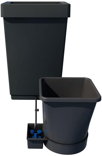 AutoPot 1 Pot XL System with 6.6 Gallon Plastic Pot and 12.4 Gallon Tank - Self-Watering, Gravity-Fed Hydroponic System (1PotXL - 6.6 Gallon - 12.4 Gallon Tank) Indoor, Black