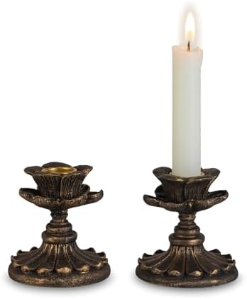 Vintage Candlestick Holders Decor: Resin Taper Candle Holders by CreatedforWeddingsandHome