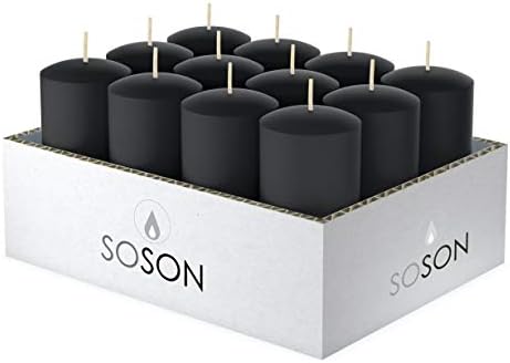 Simply Soson Black Votive Candle Set of 24 Bulk Unscented 10Hr Burn by SimplySoson
