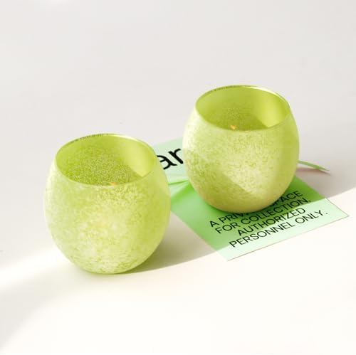 Green Glass Candle Holders, Sage & Mint Tealight Candle Holders for Easter Decorations, Decorative Votive Candle Holders for Home Office, Spring Wedding Centerpieces, Easter Decor - Image 5