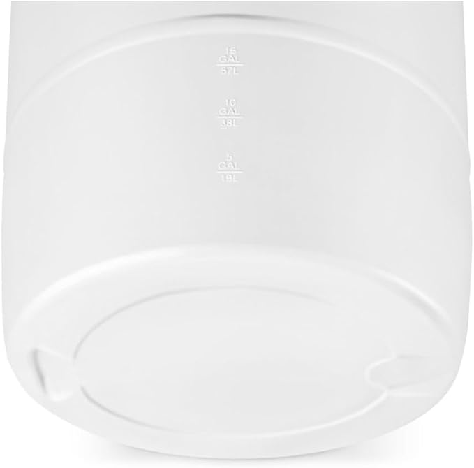 55 Gallon Water Storage Barrel, BPA Free, Emergency Water Supply - Eco Friendly - Made in USA (TRANSLUCENT WHITE)