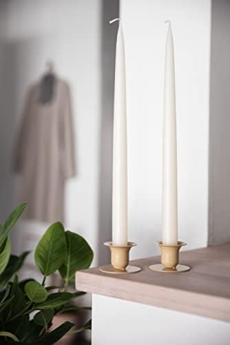 Kunstindustrien® Taper Candles – Set of 4, 13.8" – Made in Denmark, Long Burning Candles 15h, Unscented & Smokeless Candlesticks – Elegant Tall Candles for Weddings, Dinners & Home Decor (Off White) - Image 4