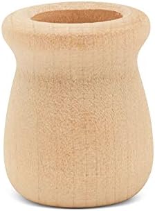 Bean Pot Candle Cups, 1-5/16 Inch, 5/8 Inch Hole, Pack of 12 Unfinished Wood Candle Holders, Wood Turnings for Crafts, by Woodpeckers - Image 5