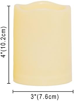 2 PCS 3" x4" Waterproof Outdoor Battery Operated Flameless LED Pillar Candles with Timer Flickering Plastic Resin Electric Decorative Light for Lantern Patio Garden Home Decor Party Wedding Decoration - Image 4