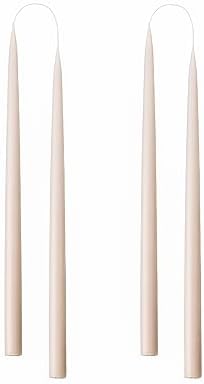 Kunstindustrien® Taper Candles – Set of 4, 13.8" – Made in Denmark, Long Burning Candles 15h, Unscented & Smokeless Candlesticks – Elegant Tall Candles for Weddings, Dinners & Home Decor (Nude) by KUNSTINDUSTRIEN