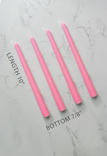 6 PK 10" Classic Taper Candles, Pink, 7-8 Hours Long Burning, Unscented Tall Candlesticks - Image 2