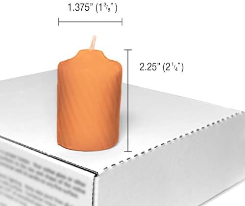 Orange Pumpkin Scented Votive Candles - 15 Hour Long Burn Time - Textured Finish - Box of 20 - Image 4