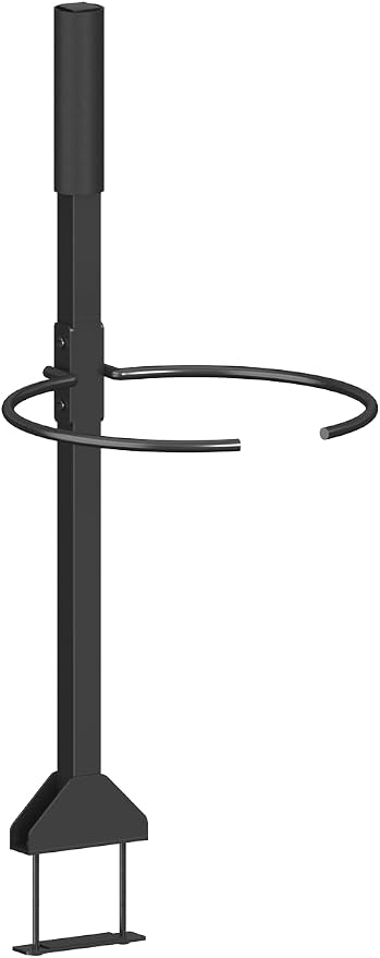 Koutemie Zero Turn Mower Handle, 5 Gallon Bucket Holder Mount with Clamp for Lawn Mower Bar, Zero Turn Bucket Holder Handle Kit Accessories for Outdoor Garden Yard Trash Cleaning Grabber Tool, Black