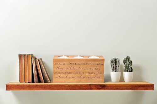 Sympathy Bereavement Gift for Loss of Loved One - Memorial Candle Holders - Handcrafted Wooden Keepsake with Poem - Condolence for Loss of Mother, Father (WE Love) - Image 2