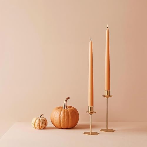Tapered Dinner Candles, Pack of 6 – Soy & Paraffin Wax Blend, 10-Inch Dripless Taper Candles with 7-Hr. Clean Burn – Smokeless Unscented Tapers for Weddings, Dinner Tables & Home Decor – Orange - Image 6