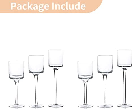 NUPTIO Glass Candle Holders, Set of 6 Stemmed Holders for Floating Candles - Image 3