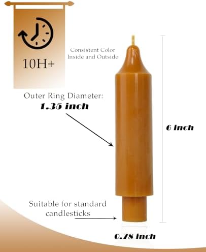 Pumpkin Short Taper Candle 6 Inch Unscented Dripless Candlesticks,Up to 10-Hour Burn,Perfect for Fall Harvest Halloween Thanksgiving Dinners Parties and Home Décor,Set of 4 - Image 3