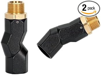 (3/4" NPT, 2PCS) Black Fuel Hose Swivel 360 Rotating Connector for Fuel Transfer Pump Fuel Nozzle Multi Plane Fuel Plane Swivel