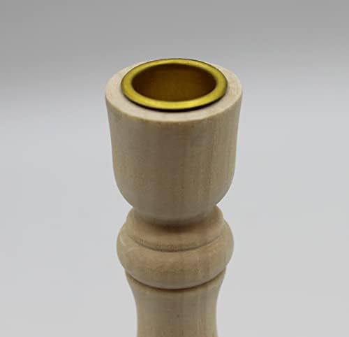 Creative Hobbies Unfinished Wooden Candlesticks with Metal Candle Holder Cup Center - Wholesale Pack of 6 (7 Inch) - Image 4