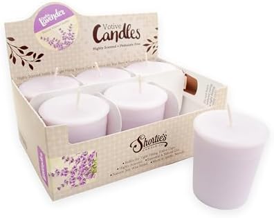 Pure English Lavender Soy Votive Candles - Scented with Essential & Natural Oils - 6 Purple Natural Votive Candle Refills - Flower & Floral Collection by ShortiesCandleCompany