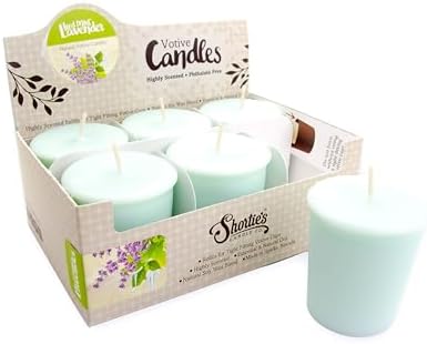 Iced Mint Lavender Soy Votive Candles - Scented with Essential & Natural Oils - 6 Mint Natural Votive Candle Refills - Fresh & Clean Collection by ShortiesCandleCompany