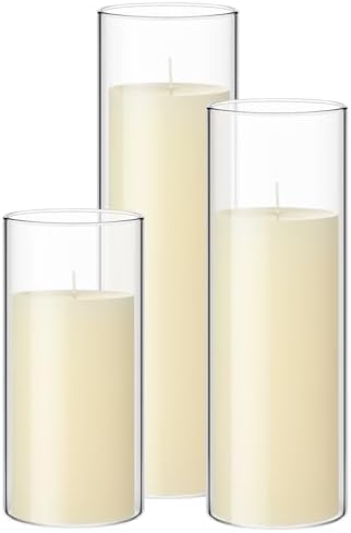 Shihanee 3 Pillar Candle and Holder, L, Ivory White by Shihanee