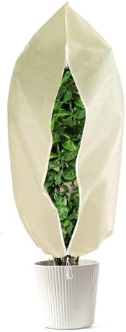 Plant Frost Protection Cover, 1 Pack 32" x 47" Zipper & Drawstring by LCGOD