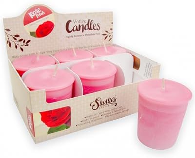 Rose Petals Soy Votive Candles - Scented with Natural Fragrance Oils - 6 Pink Natural Votive Candle Refills - Flower & Floral Collection by ShortiesCandleCompany
