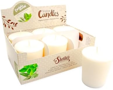 Eucalyptus Spearmint Soy Votive Candles - Scented with Essential & Natural Oils - 6 White Natural Votive Candle Refills - Fresh & Clean Collection by ShortiesCandleCompany