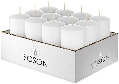 Simply Soson White Votive Candle Set of 24 Bulk Unscented 10Hr Burn by SimplySoson