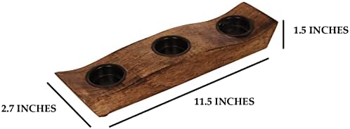 eTroves Wooden Tealight Candle Holder Set - Mango Wood Boat Tea Light Votive Candle Holders - Personalized Wood Tealight Holders for Rustic Wedding Birthday Anniversary Party - Image 3