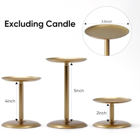 Homemory Fall Halloween Table Decor, Gold Metal Candle Holders Set of 3 - Image 4